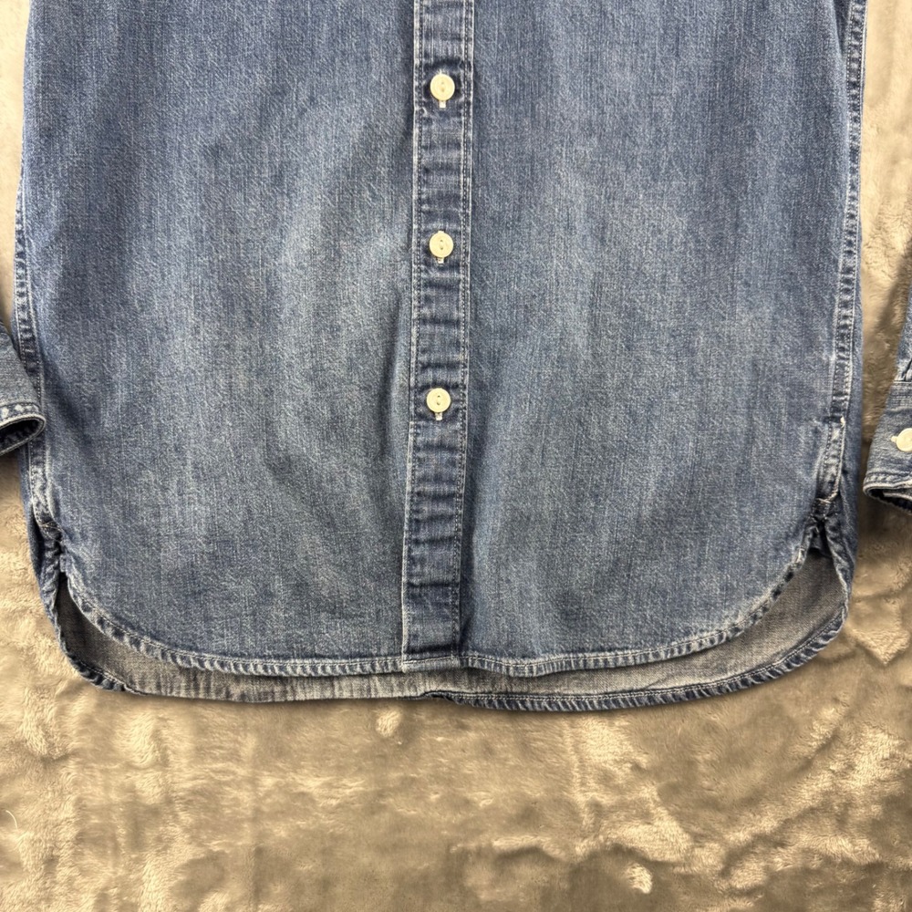 American Eagle Mens Denim Button Down Shirt Medium Wash Blue Cotton Small 11/18 - Picture 4 of 16